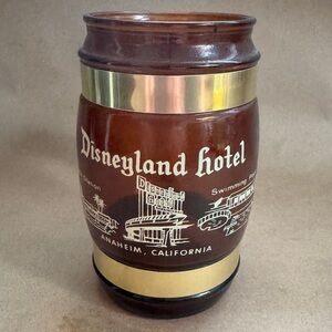 Vintage 1970’s Siesta Ware Amber Glass Disneyland Hotel Commemorative Mug.
